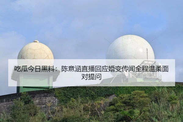 吃瓜今日黑料：陈意涵直播回应婚变传闻全程温柔面对提问